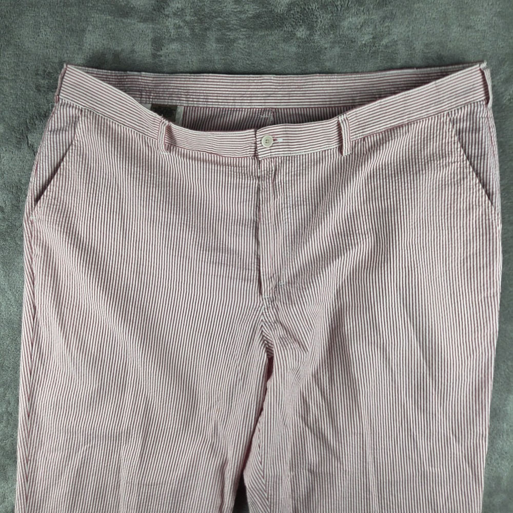 Bills Khakis Parker Seersucker Red Stripe Pants Mens 42 Made In USA Standard Fit - Picture 5 of 13